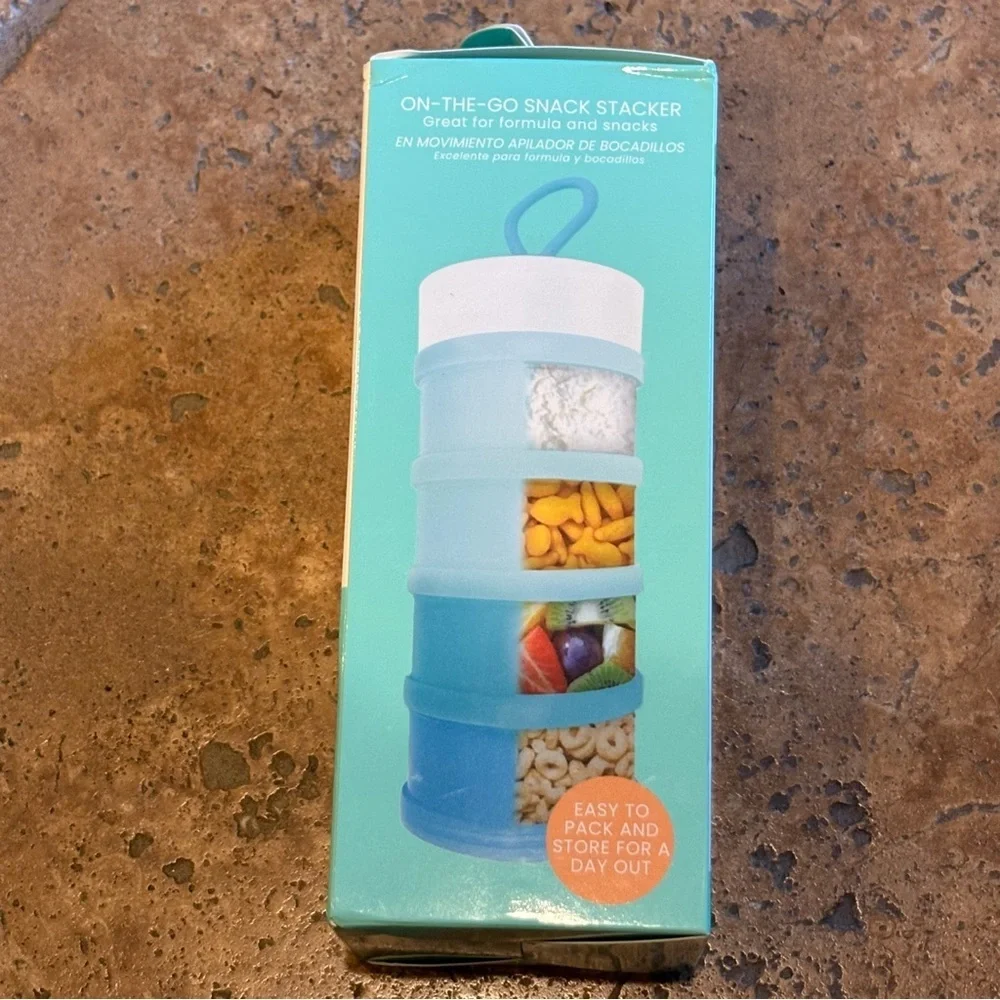 NWT~LULYBOO Baby & Toddler Blue On-the-Go 4 Cup Snack Formula Stacker